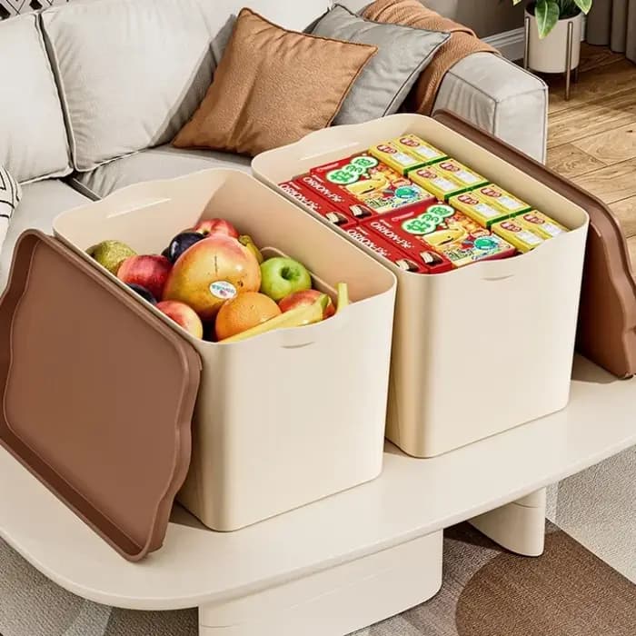 Boîte de Rangement Empilable en Plastique avec Couvercle