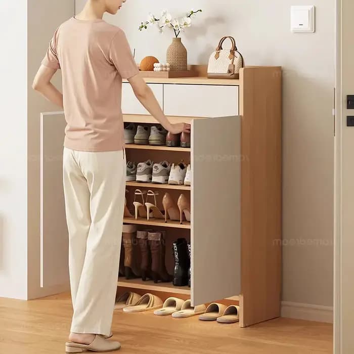 Meuble à chaussures vertical en bois
