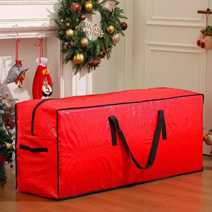 Sac de rangement pour sapin de Noël avec poignées renforcées et double fermeture éclair