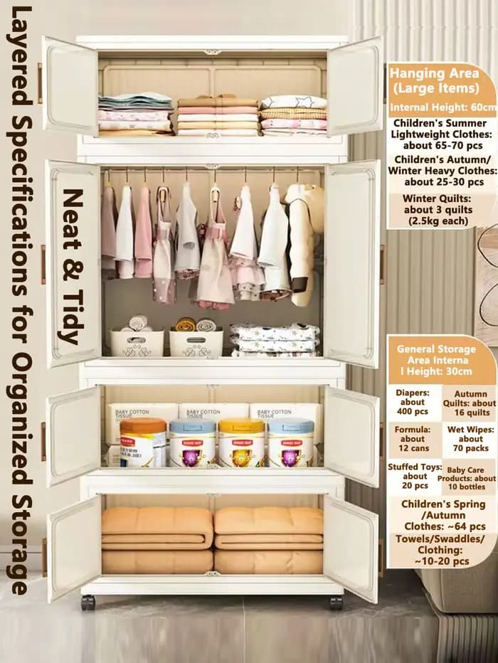 Boîte de rangement pour vêtements, grande capacité, armoire domestique extra-large, boîte de rangement en plastique pour couettes, armoire de rangement pliable pour vêtements, armoire de rangement