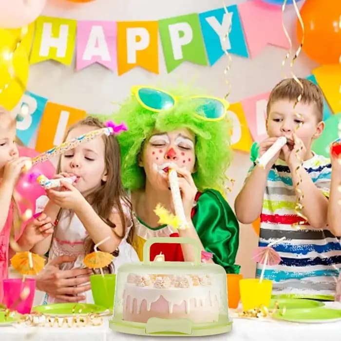 Boîtes à gâteaux transparentes avec couvercles, portables, faciles à transporter, avec poignée, pour la présentation lors de fêtes