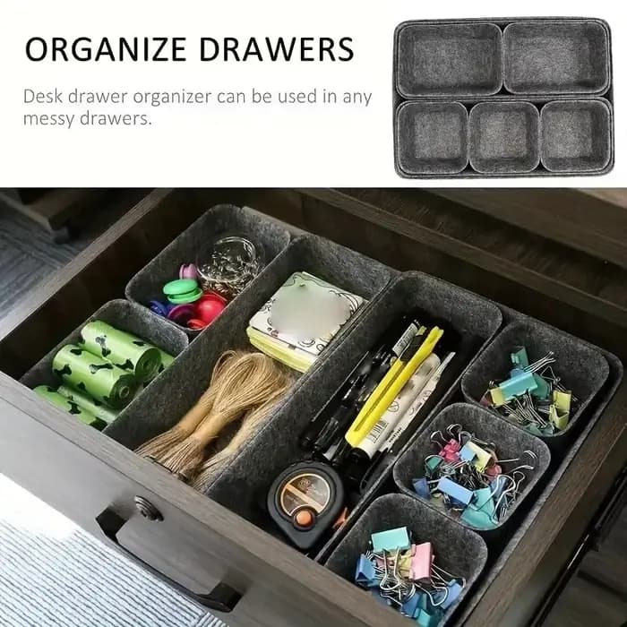 Feutre bureau 8 pièces tiroir boîte de rangement ensemble une pièce moulé organisateur Snack conteneur système d'organisation Kit
