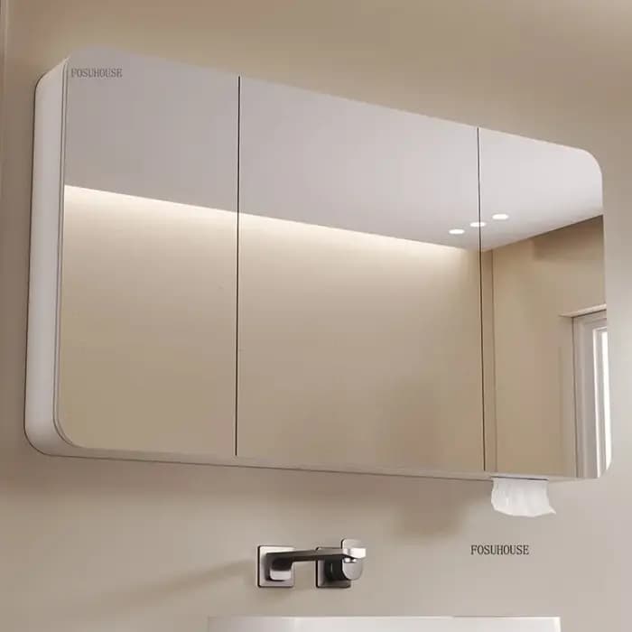 Armoire à miroir de salle de bains intelligente en forme d'arc
