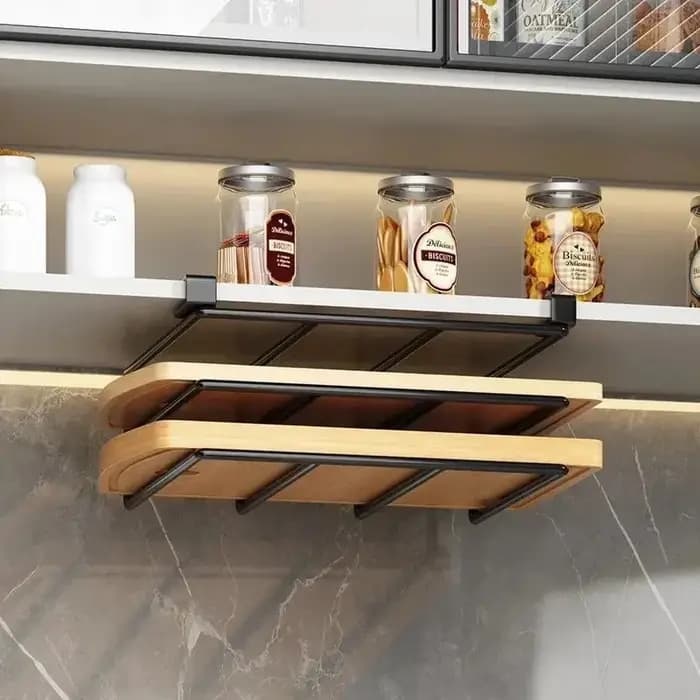 Organisateur de cuisine suspendu avec crochets sous l'armoire
