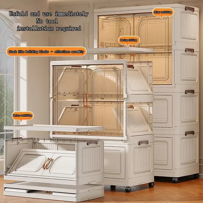 Armoire pour enfants, armoire de chambre à coucher, armoire pour bébé, armoire de rangement pour vêtements, armoire en plastique pliable simple, vente directe
