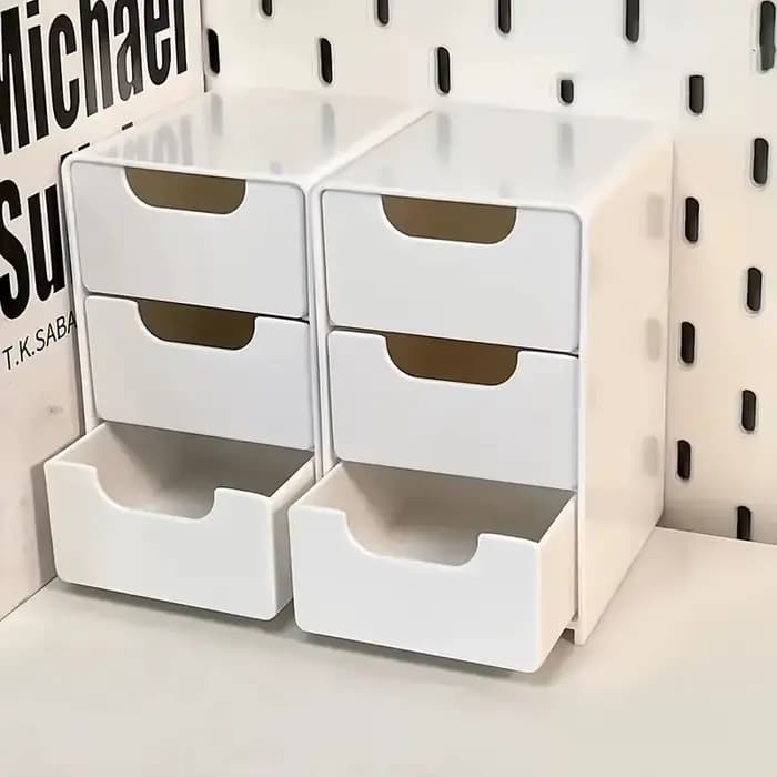 Boîte de rangement de cosmétiques en plastique à 3 niveaux