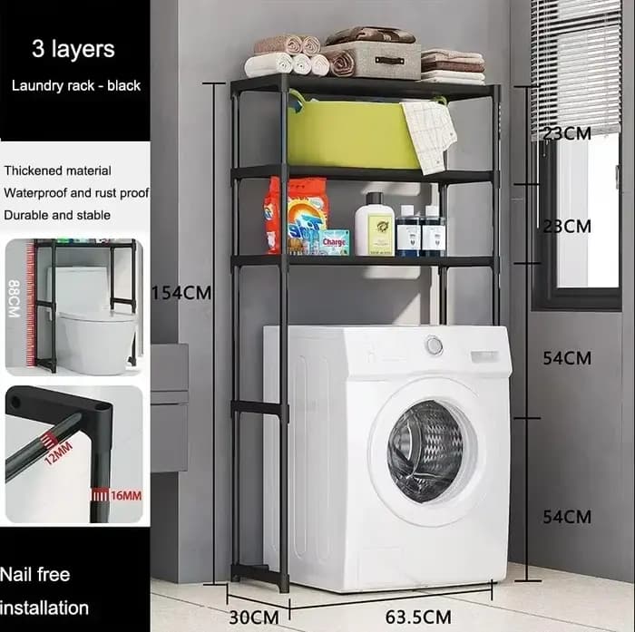 Étagère de rangement multicouche pour toilettes