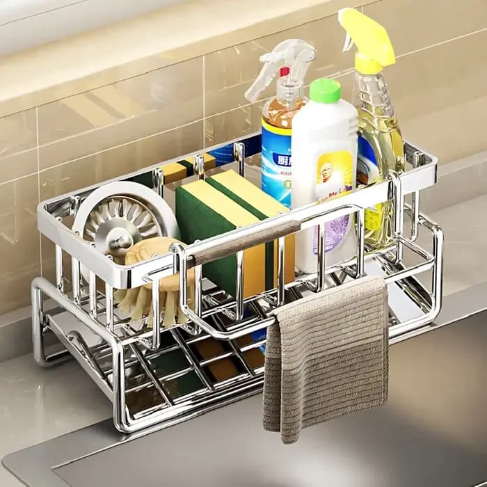 Égouttoir à vaisselle extensible en acier inoxydable pour comptoir de cuisine