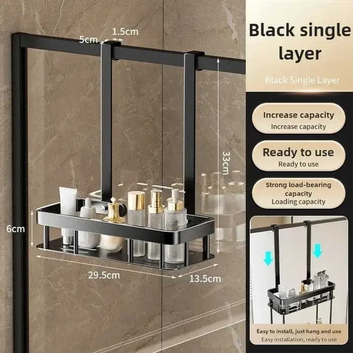 Étagère de rangement pour salle de bain à suspendre sur la porte