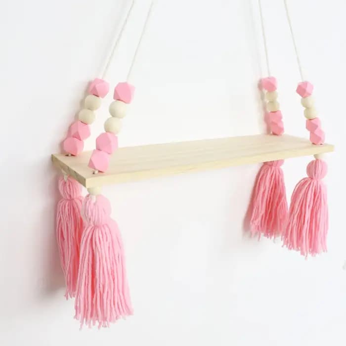 Étagère murale suspendue en macramé pour filles et enfants