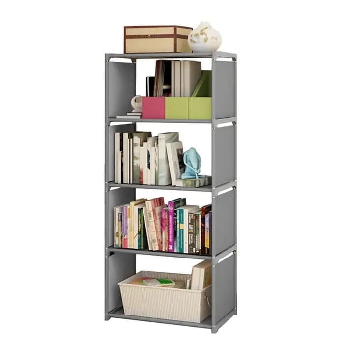 Étagère à livres multifonctionnelle à 5 niveaux, verticale, autoportante, avec 8 cubes de rangement,
