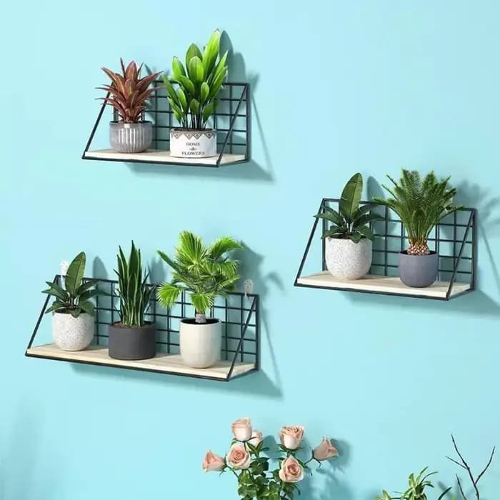 Étagères murales de style simple sans perçage, panier de rangement multifonctionnel pour chambre à coucher, décoration murale, gain de place