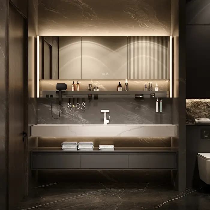 Vanité combinée d'armoire de salle de bain