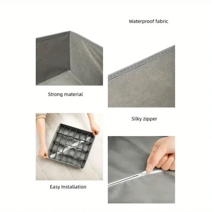 Boîte de rangement en tissu avec 24 compartiments