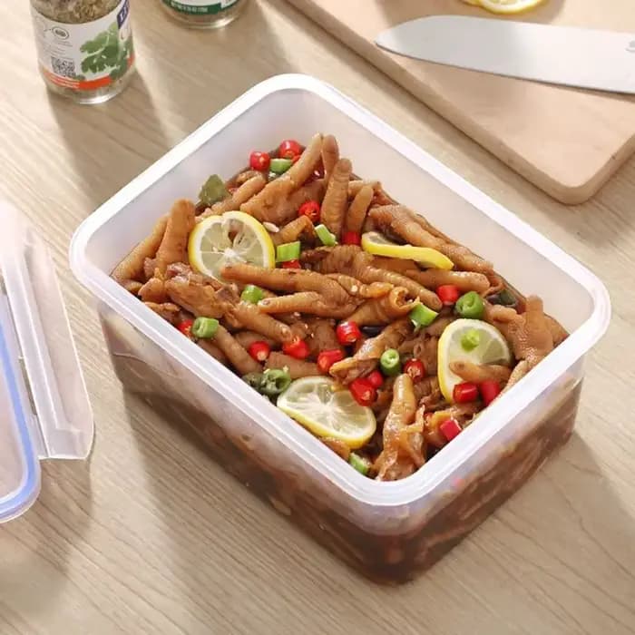 Boîte de rangement pour réfrigérateur rectangulaire scellée avec couvercle