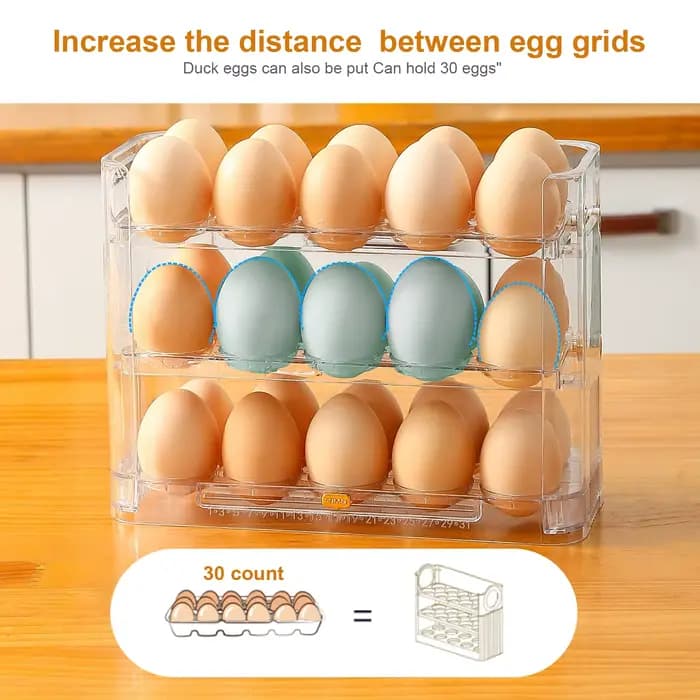 Boîte de rangement pour réfrigérateur d'œufs de cuisine de grande capacité