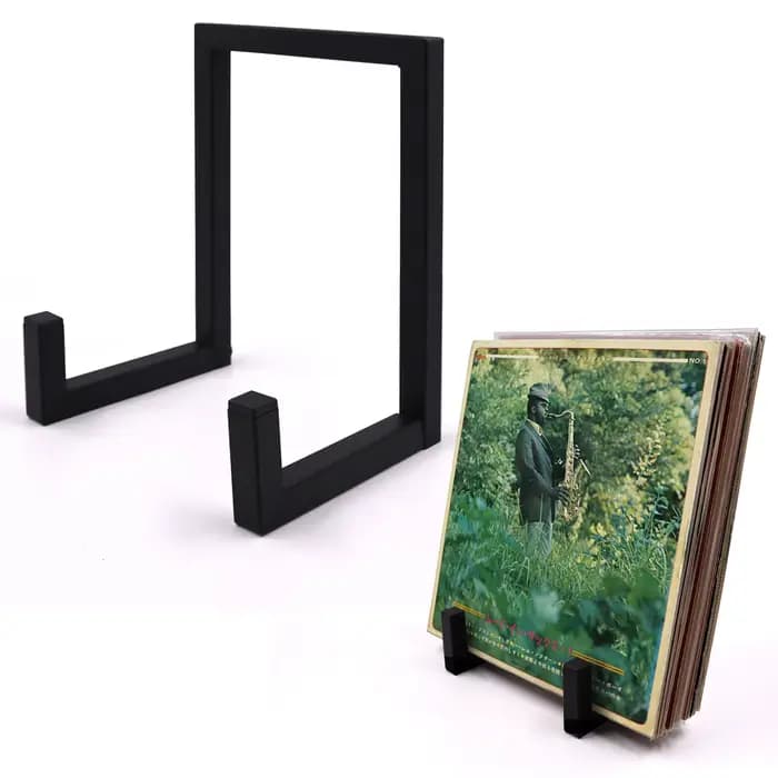 Support de disque minimal rétro de table de stockage de disque vinyle en métal pour l'affichage de L