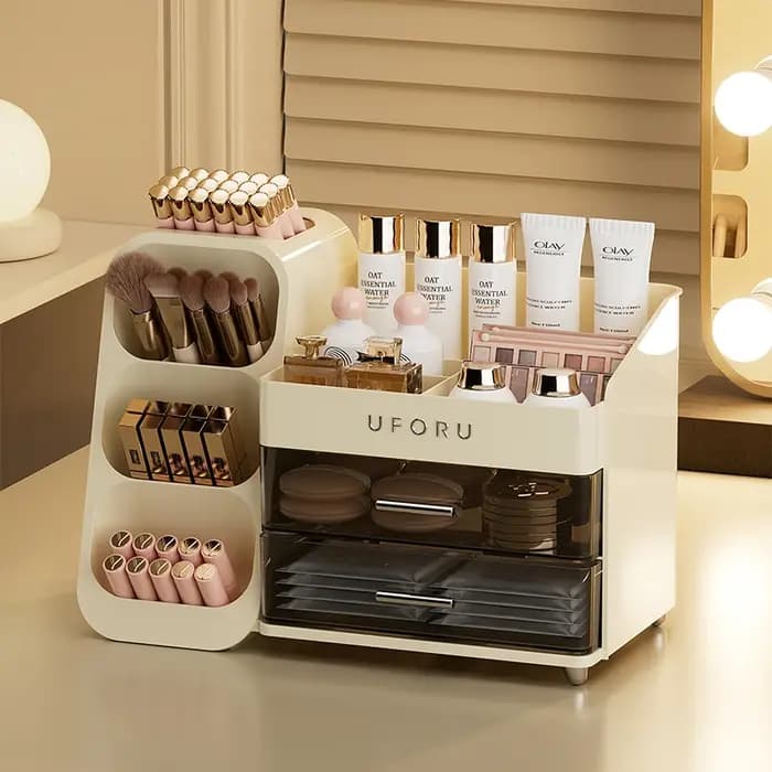 Uforu Boîte de rangement de cosmétiques pour la rentrée scolaire – Grande capacité