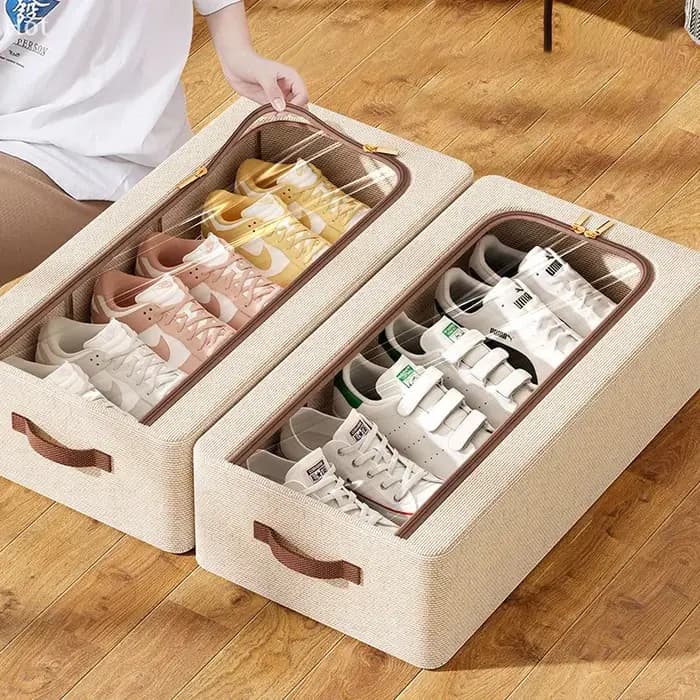 Organisateur de rangement de chaussures sous le lit