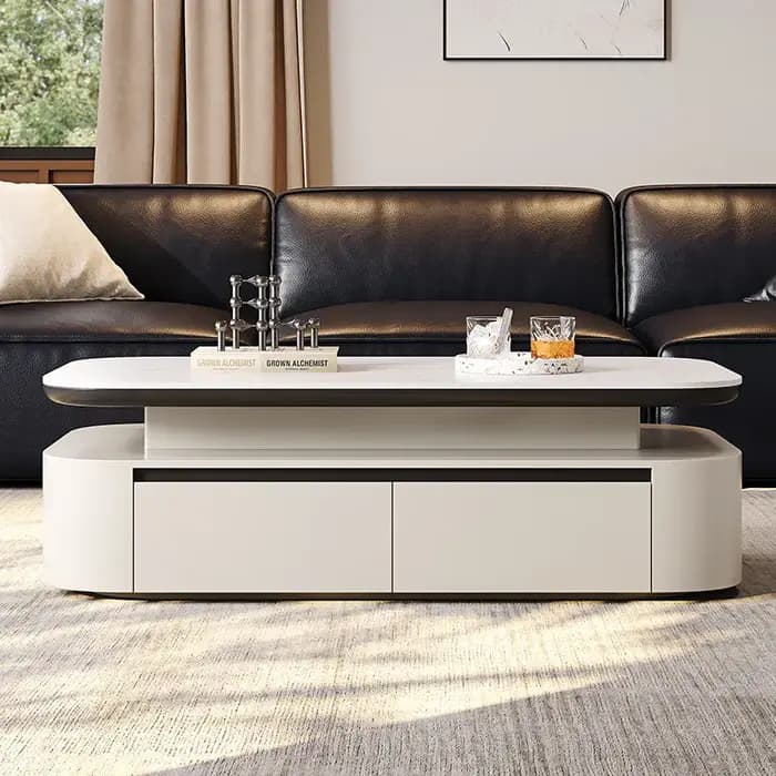 Table basse de salon de luxe au design moderne avec rangement