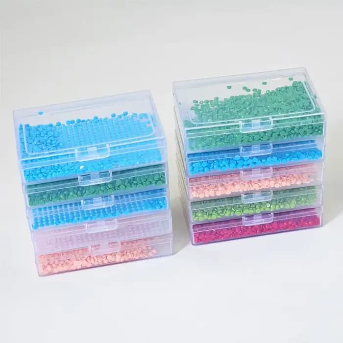 Ensemble de boîtes de rangement transparentes pour peinture diamant avec sac à poignée