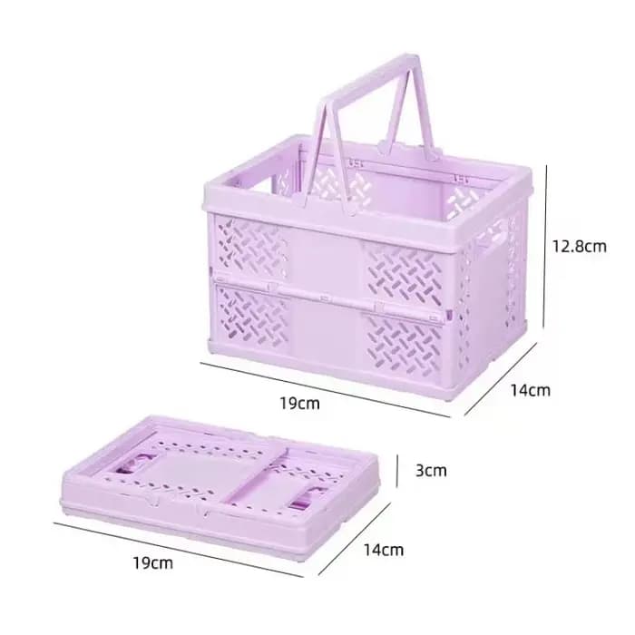 Panier de rangement pliable en plastique avec poignée - Organisateur écologique pour la maison et le bureau