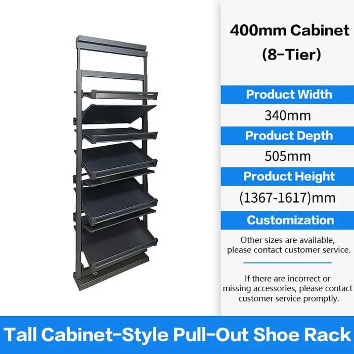Range-chaussures coulissant pour armoire profonde d'escalier