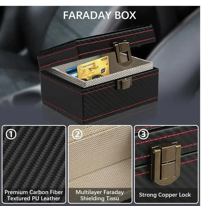 Boîte Faraday antivol avec sac pour porte-clés