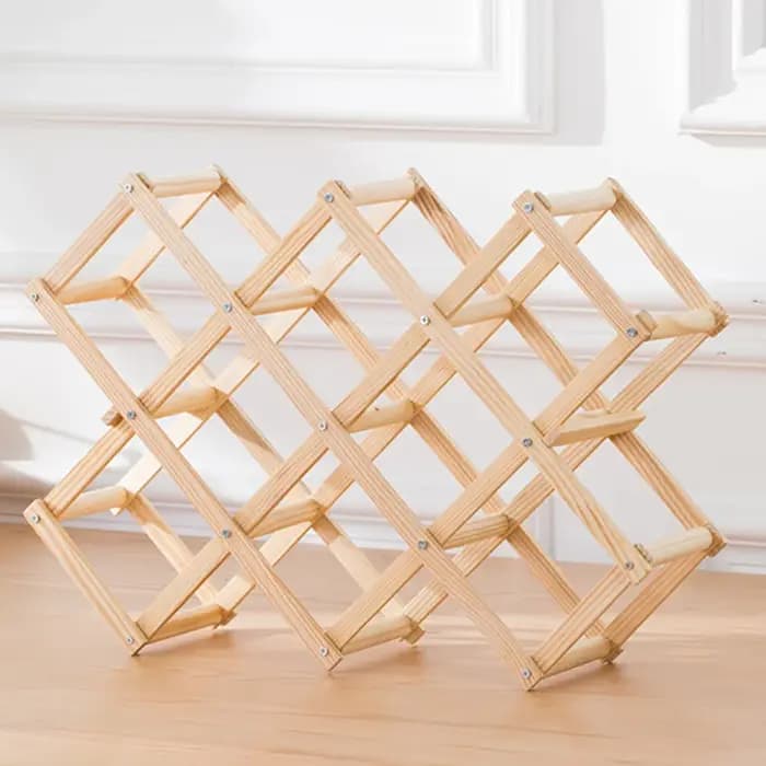 Casier à vin en bois supports de stockage de vin comptoir 10 bouteilles pliable autoportant