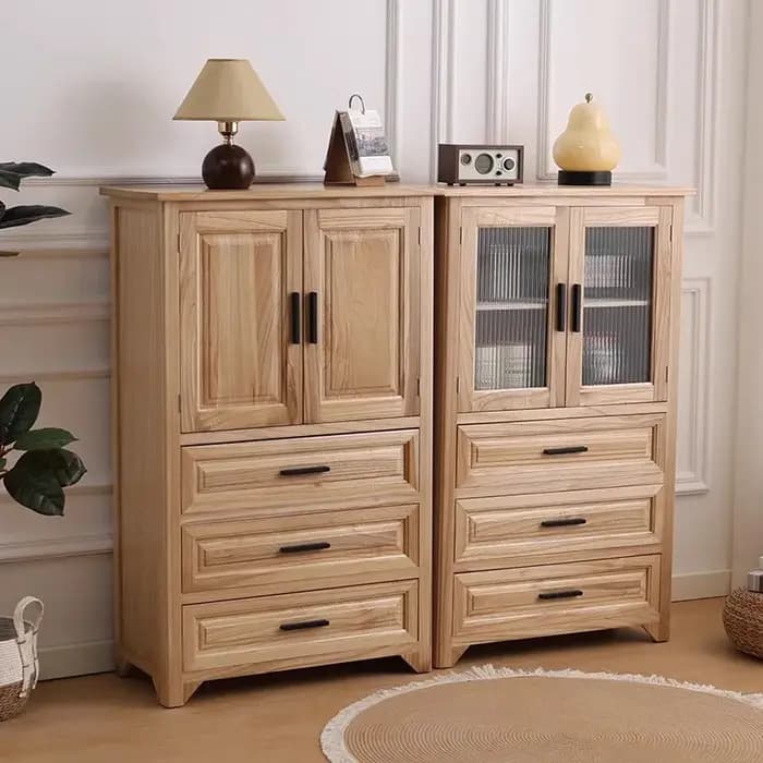 Tiroirs en bois armoires de salon classique luxe nordique avec portes