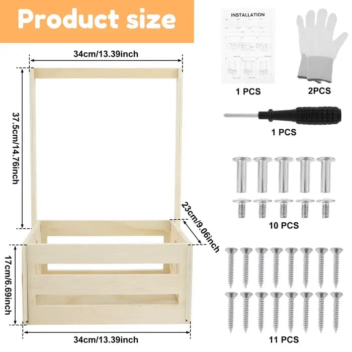 Caisse de rangement en bois pour jouets de bébé