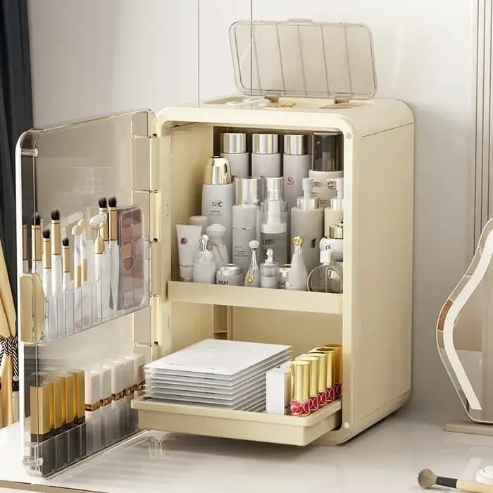 Armoire de rangement cosmétique haut de gamme, tiroir de coiffeuse domestique, support de rangement, boîte de rangement cosmétique en plastique de grande capacité