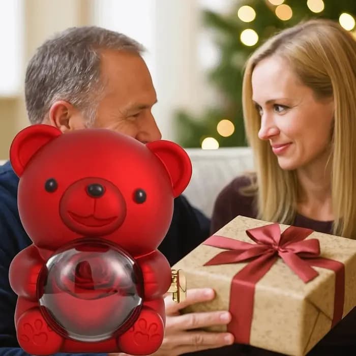 Boîte à bijoux rotative en plastique en forme d'ours