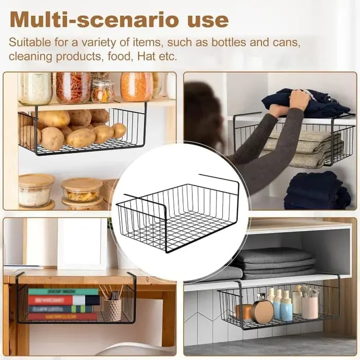 Panier de rangement sous étagère multifonctionnel en fer pour la maison