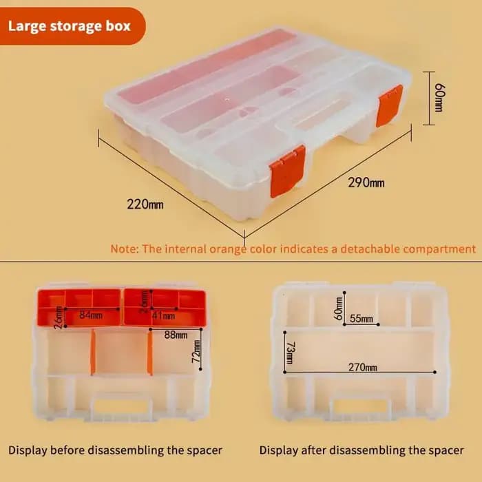 Boîte de rangement portable multi-compartiments pour matériel