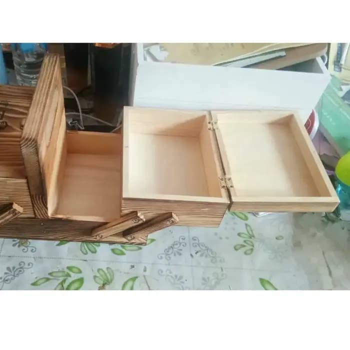 FTGT nouvelle boîte à couture pliable en bois fil ciseaux panier à coudre boîtes à bijoux pour stocker des Kits