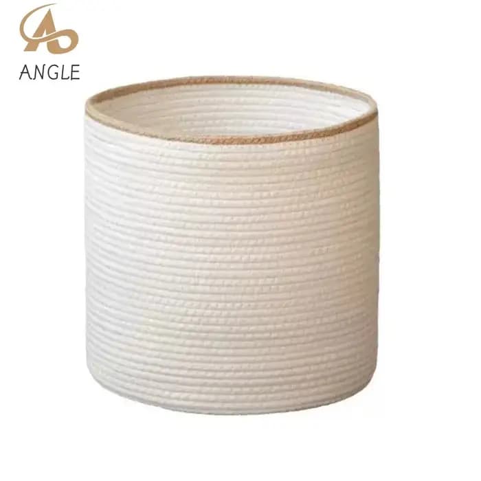 Panier de rangement en corde de coton tressé à la main - Organisateur de chambre d'enfant pour les e