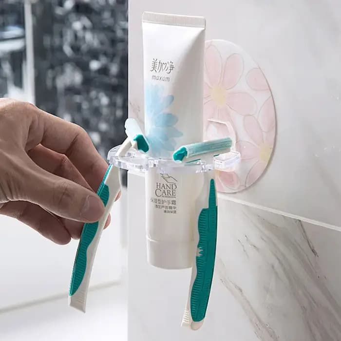 Porte-brosse à dents auto-adhésif mural, sans perçage, support de rangement pour dentifrice et rasoi