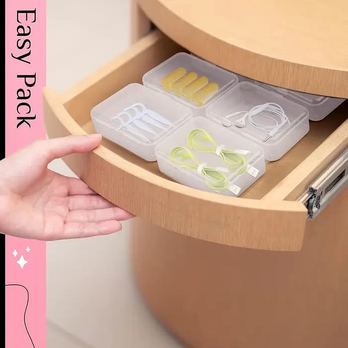 Boîtes de rangement en plastique Transparent