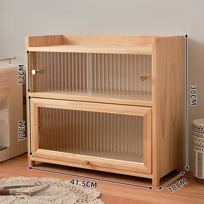 Armoire de rangement en verre de bureau de style rétro