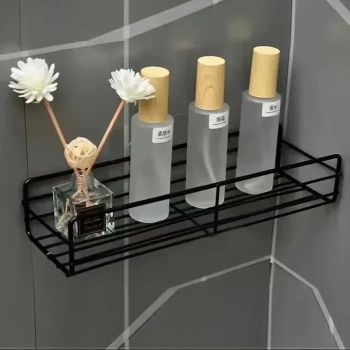 1 étagère d'angle triangulaire murale pour salle de bain, support de rangement pour shampoing, cosmé