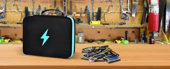Boîte de rangement pour organisateur de piles, avec vérificateur de testeur, plus de 220 piles, sac
