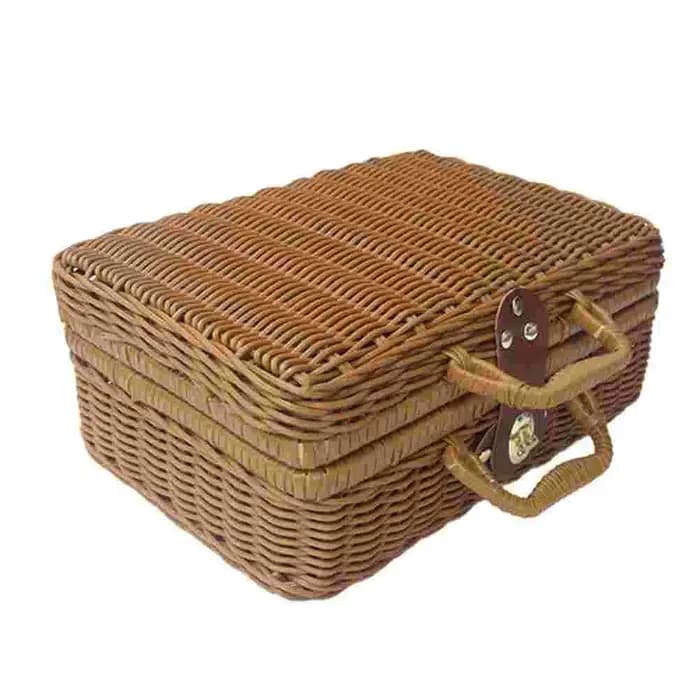 Mir de Rangement Vintage en Rotin