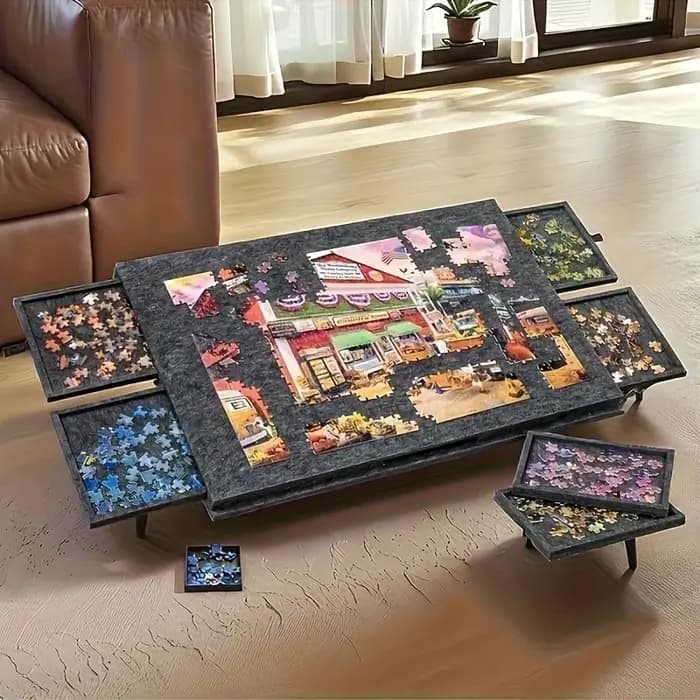 1 ensemble de table de rangement de puzzle gain de place