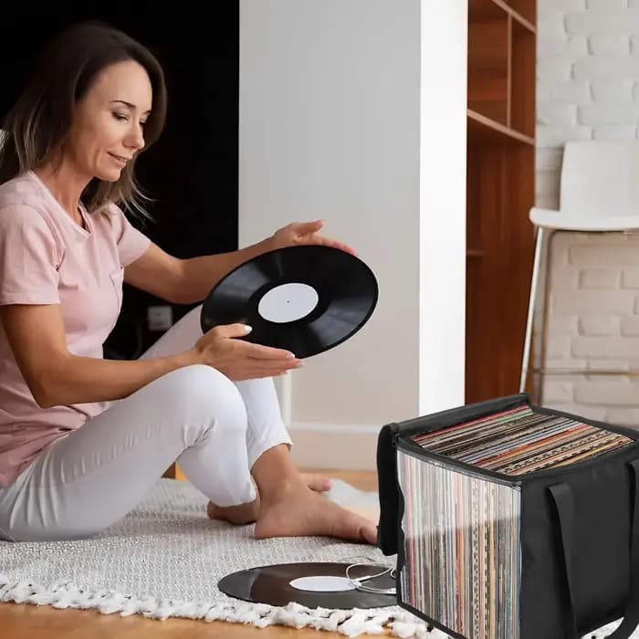 Boîte de rangement pour disques vinyles