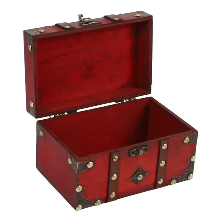 2X coffre au trésor rétro boîte de rangement en bois Vintage organisateur de bijoux de Style Antique