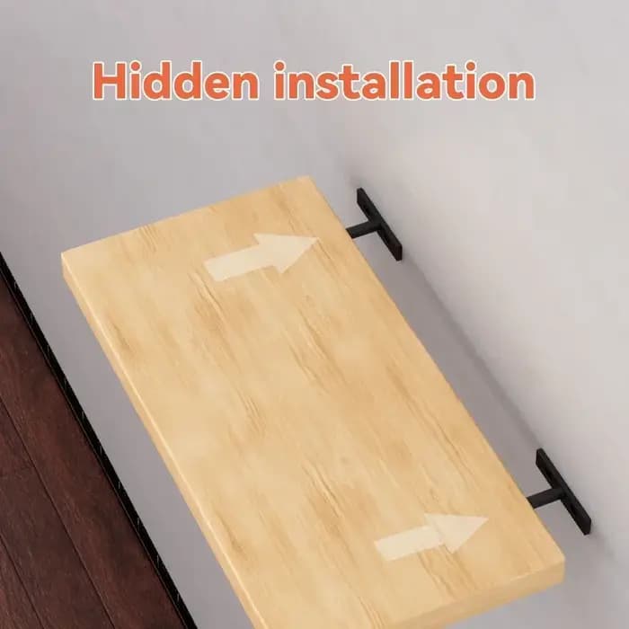 Étagère murale flottante invisible avec supports métalliques robustes et dissimulés – Quincaillerie de meuble
