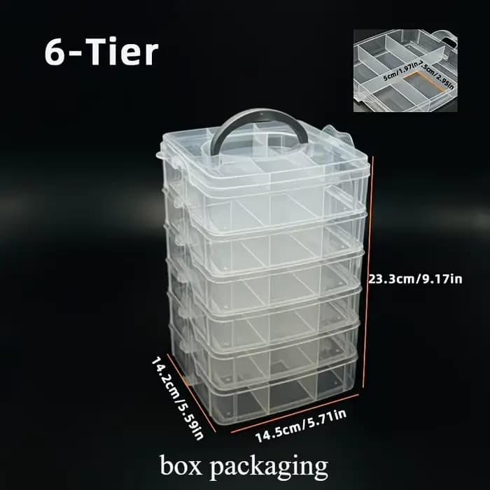 Boîte de rangement transparente avec couvercle et poignée, organiseur d'outils transparent, boîte de