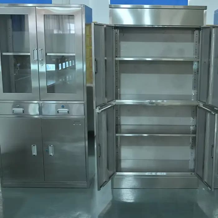 Équipement de laboratoire scientifique personnalisé, armoire de rangement en acier inoxydable, armoire de laboratoire de style américain/européen pour les écoles et les hôpitaux