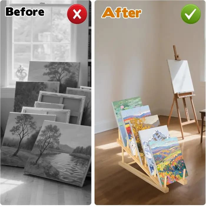 Support de séchage et de rangement d'art pour salle de classe